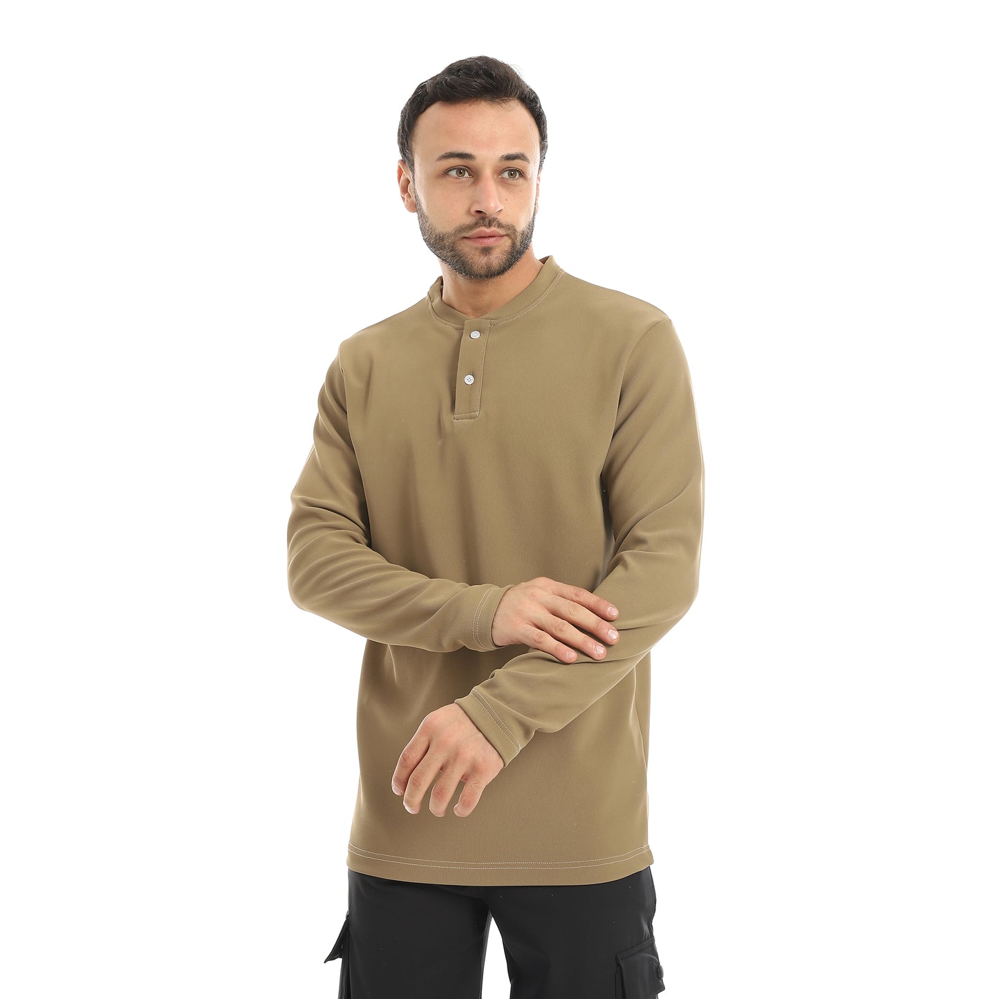 Plain Mandarin Collar Sweatshirt