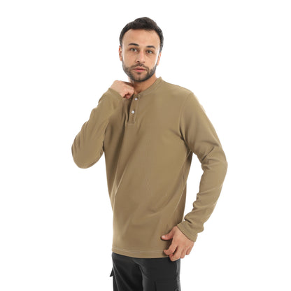 Plain Mandarin Collar Sweatshirt