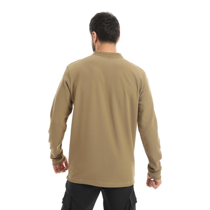 Plain Mandarin Collar Sweatshirt