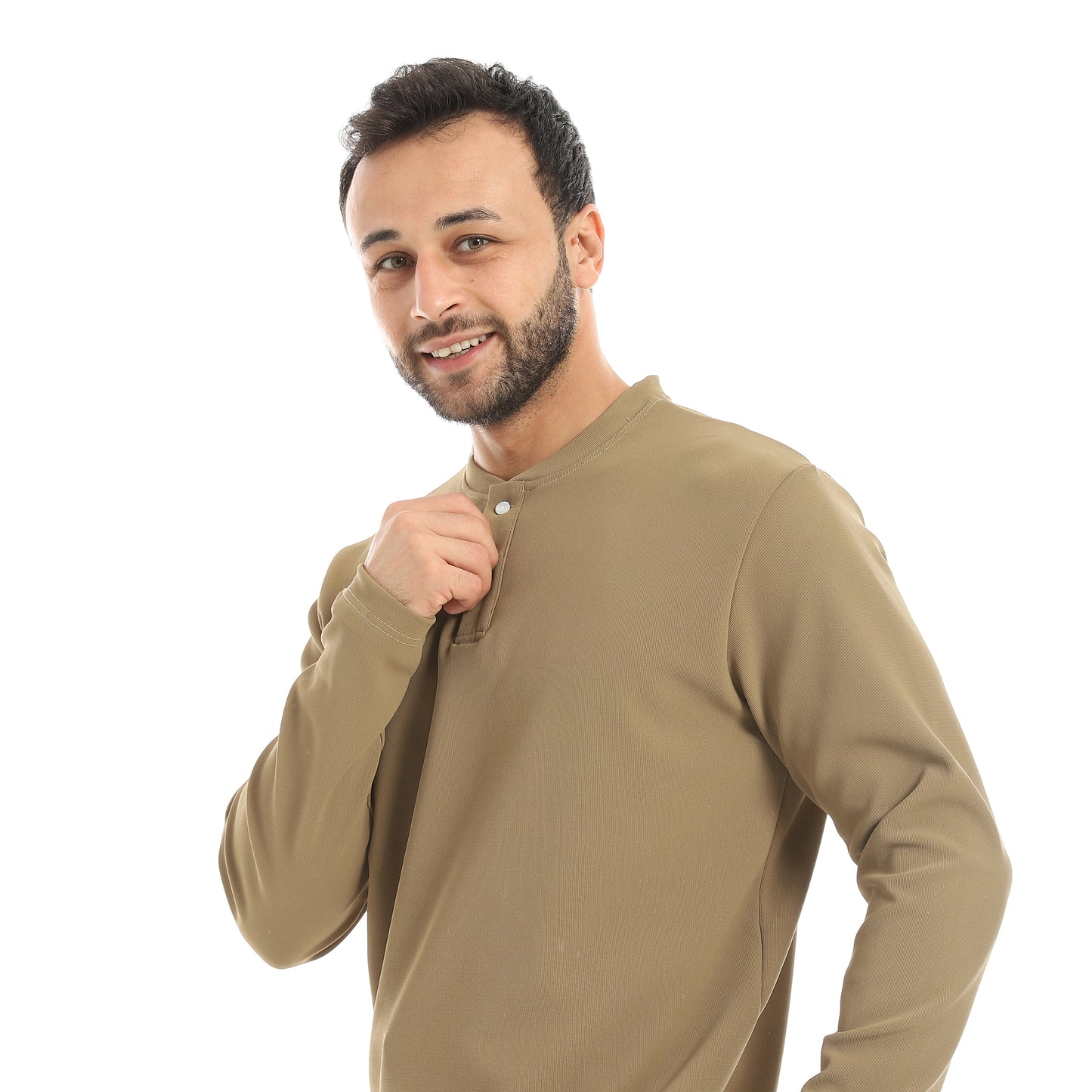 Plain Mandarin Collar Sweatshirt