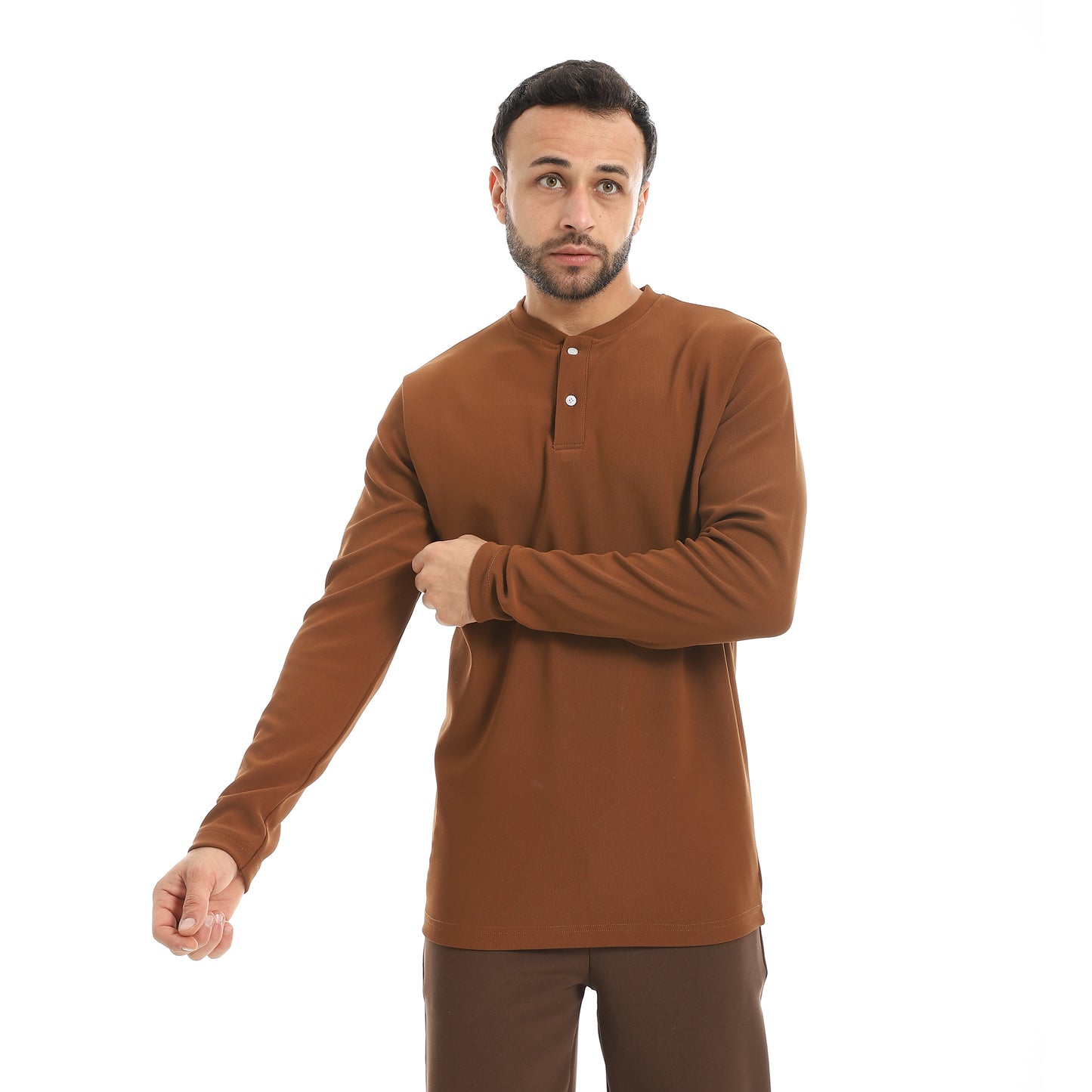 Plain Mandarin Collar Sweatshirt