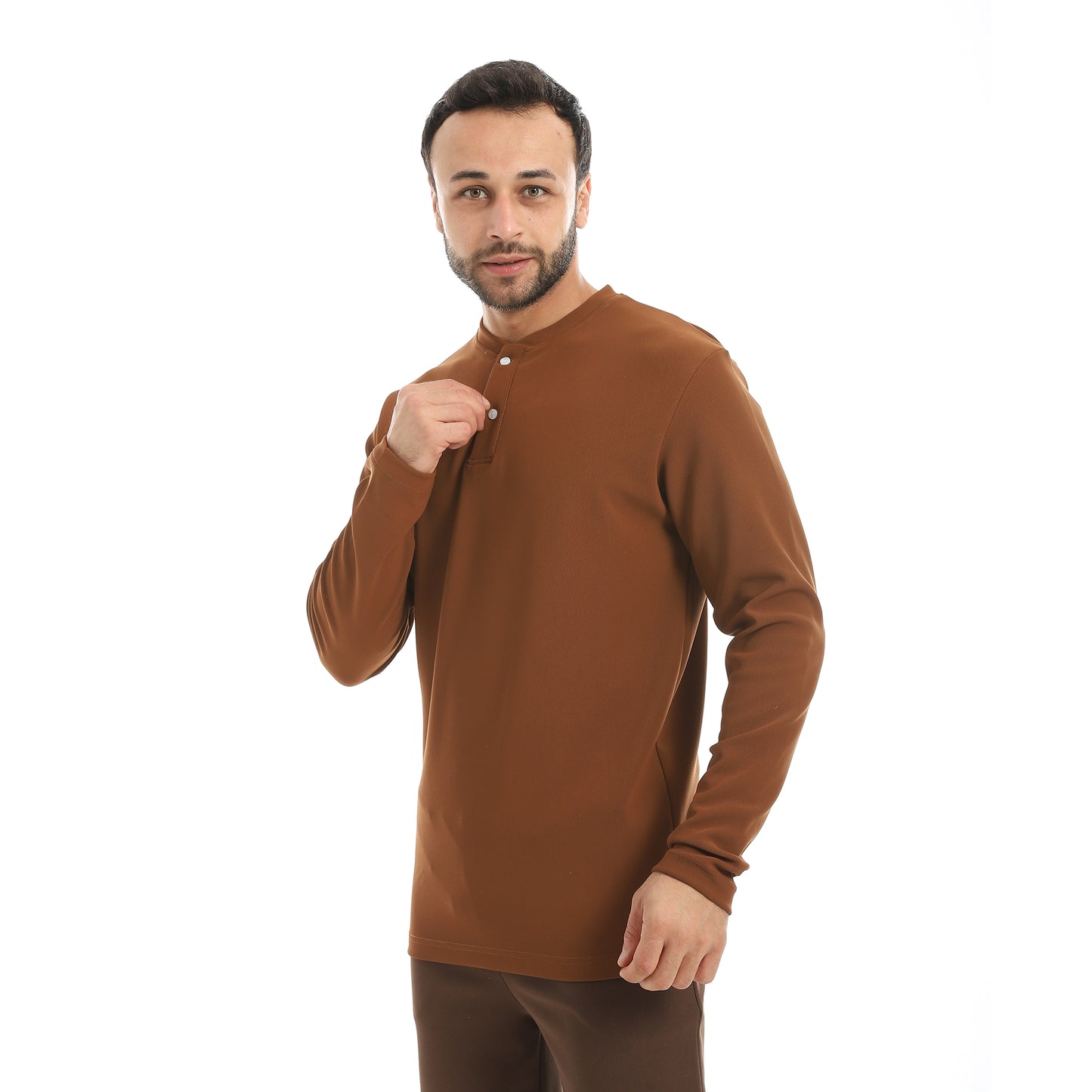 Plain Mandarin Collar Sweatshirt