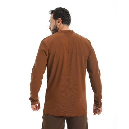 Plain Mandarin Collar Sweatshirt