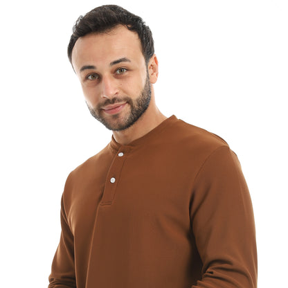 Plain Mandarin Collar Sweatshirt