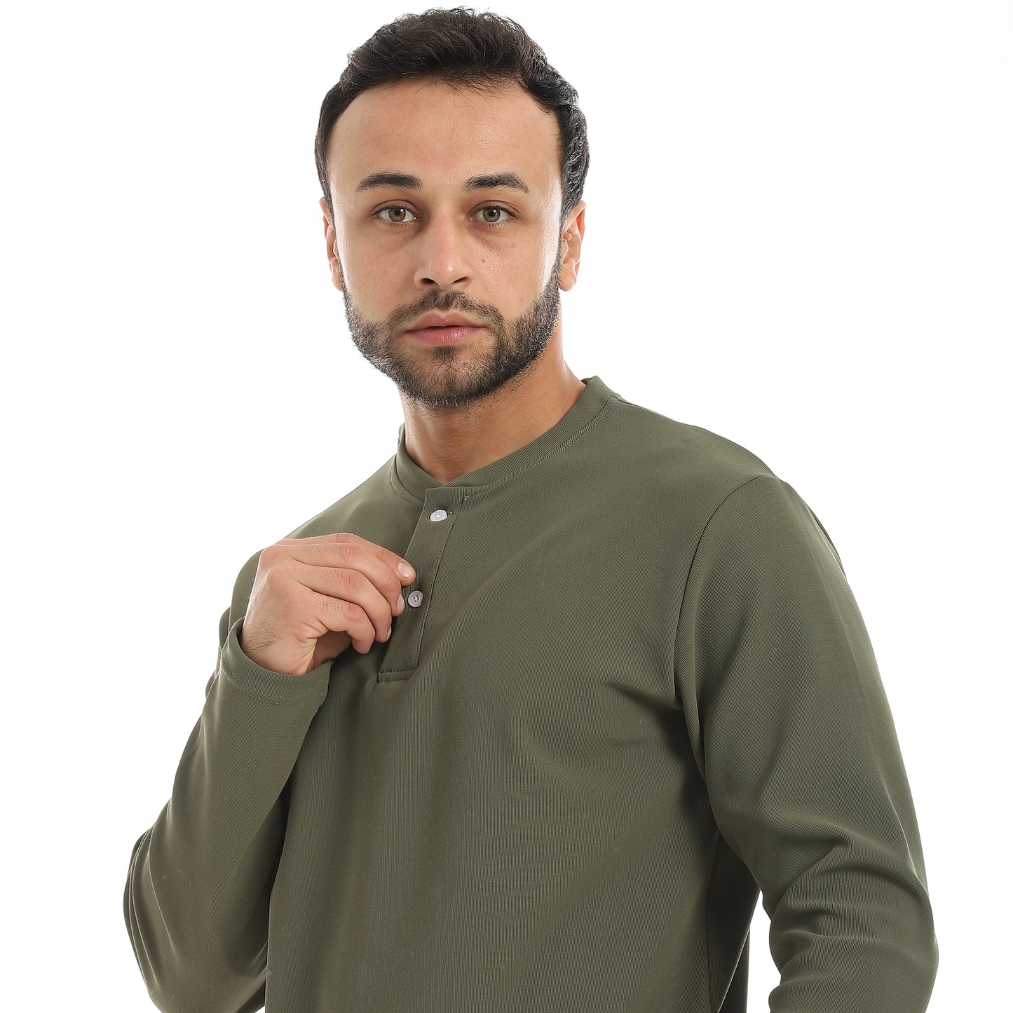 Plain Mandarin Collar Sweatshirt