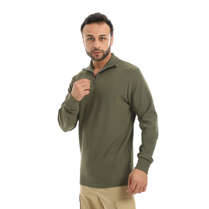 Quarter Zipper Trico Sweatshirt