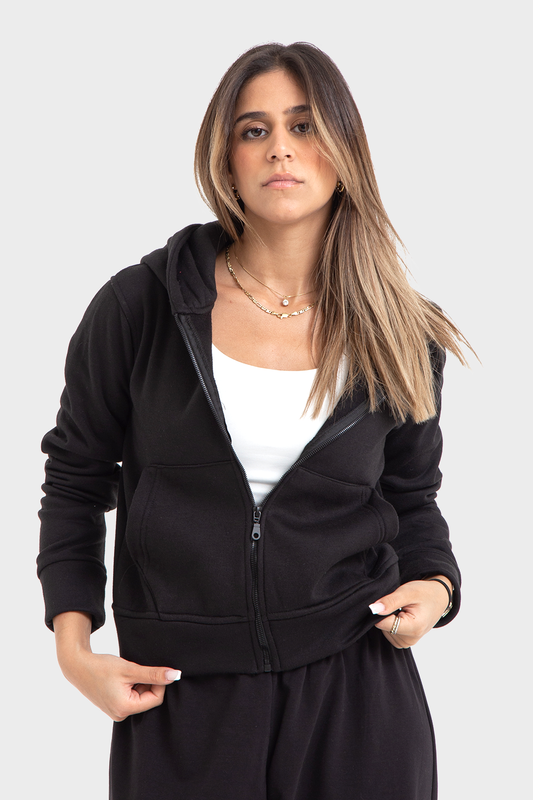 So-Off Feature Line, Black Zip-Up Hoodie