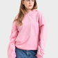 So-Off Feature Line, Pink Oversized Plain Hoodie