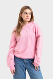 So-Off Feature Line, Pink Oversized Plain Hoodie