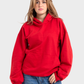 So-Off Feature Line, Red Oversized Printed Hoodie