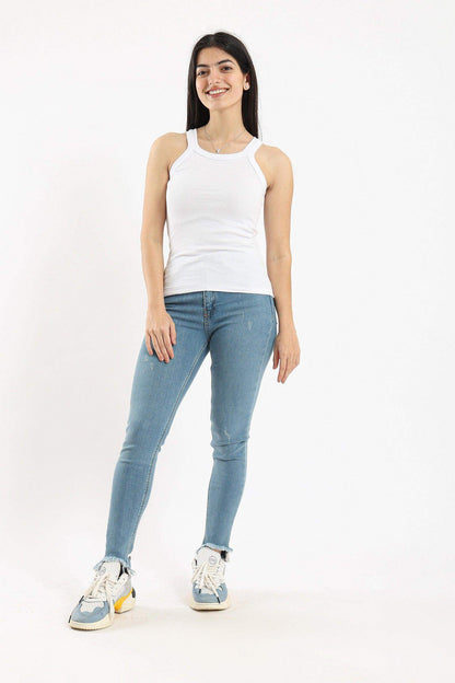 Carina Narrow Cut Ribbed Tank Top