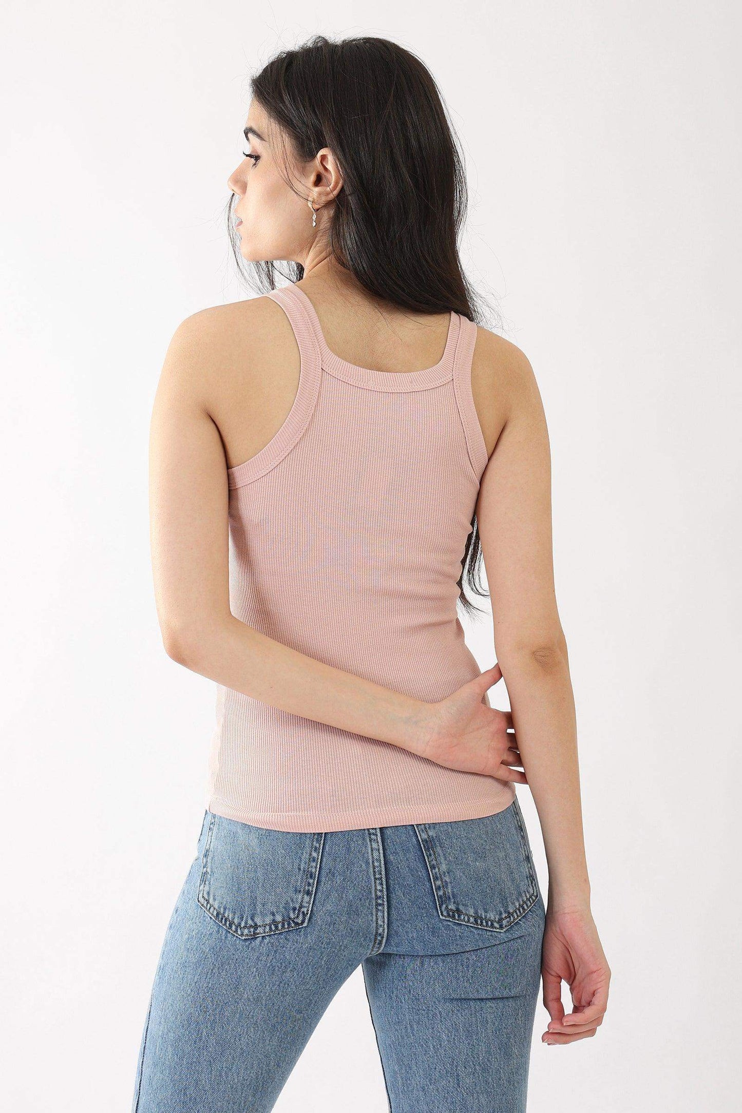 Carina Narrow Cut Ribbed Tank Top