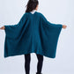 Carina Solid Wool Open Poncho