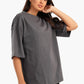 Dark Gray Oversized Plain Lounge T-Shirt