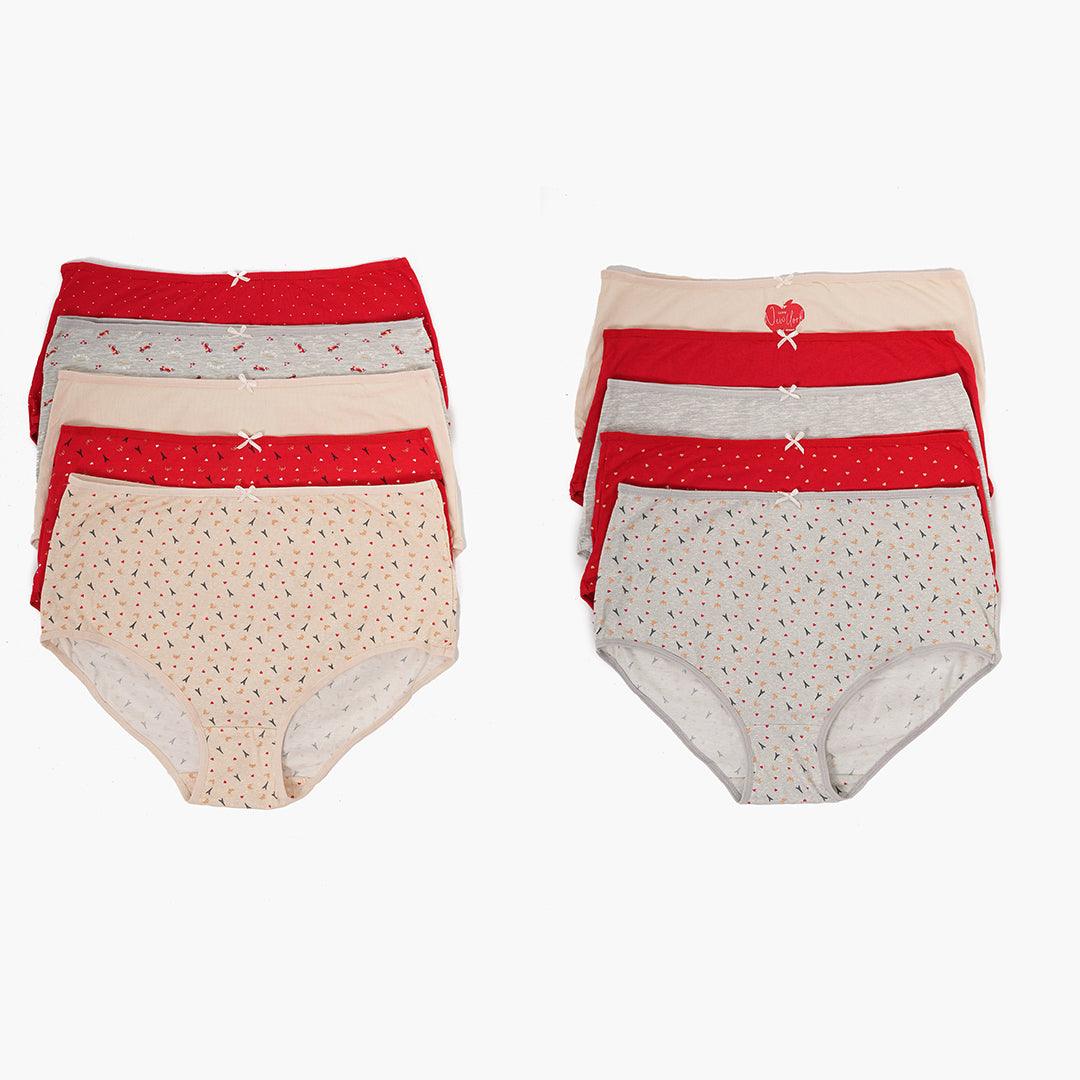 عبوة من 10 سراويل داخلية كاملة ملونة