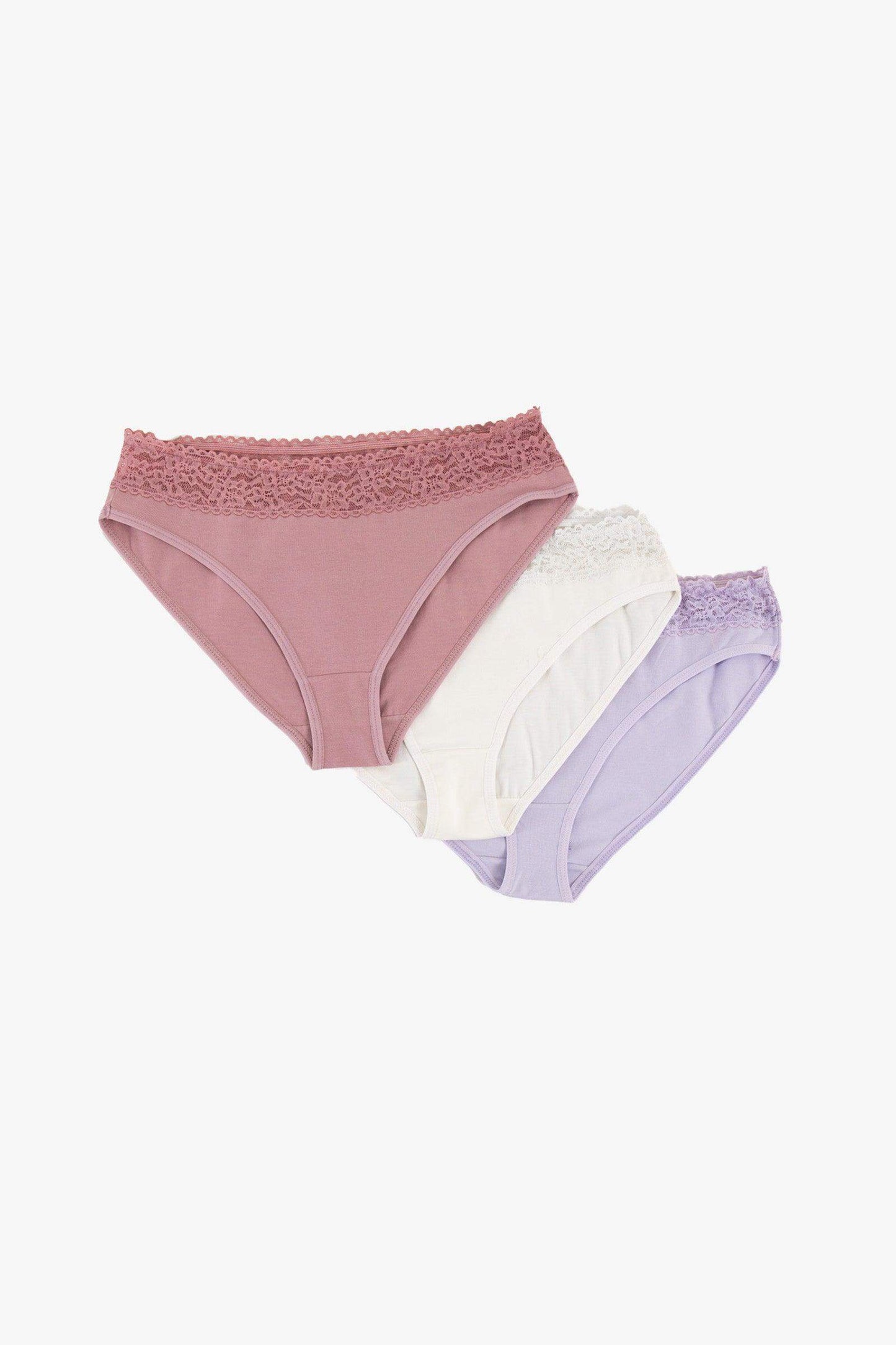 Carina Pack of 3 Bikini Panties with Lace