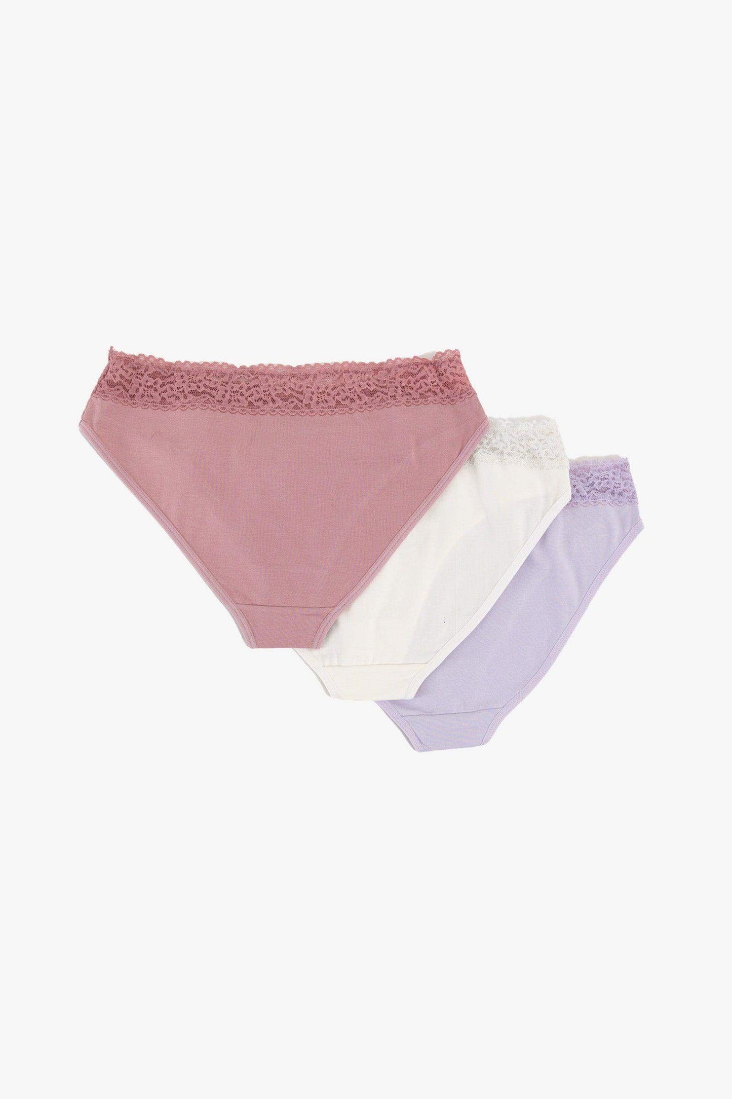 Carina Pack of 3 Bikini Panties with Lace