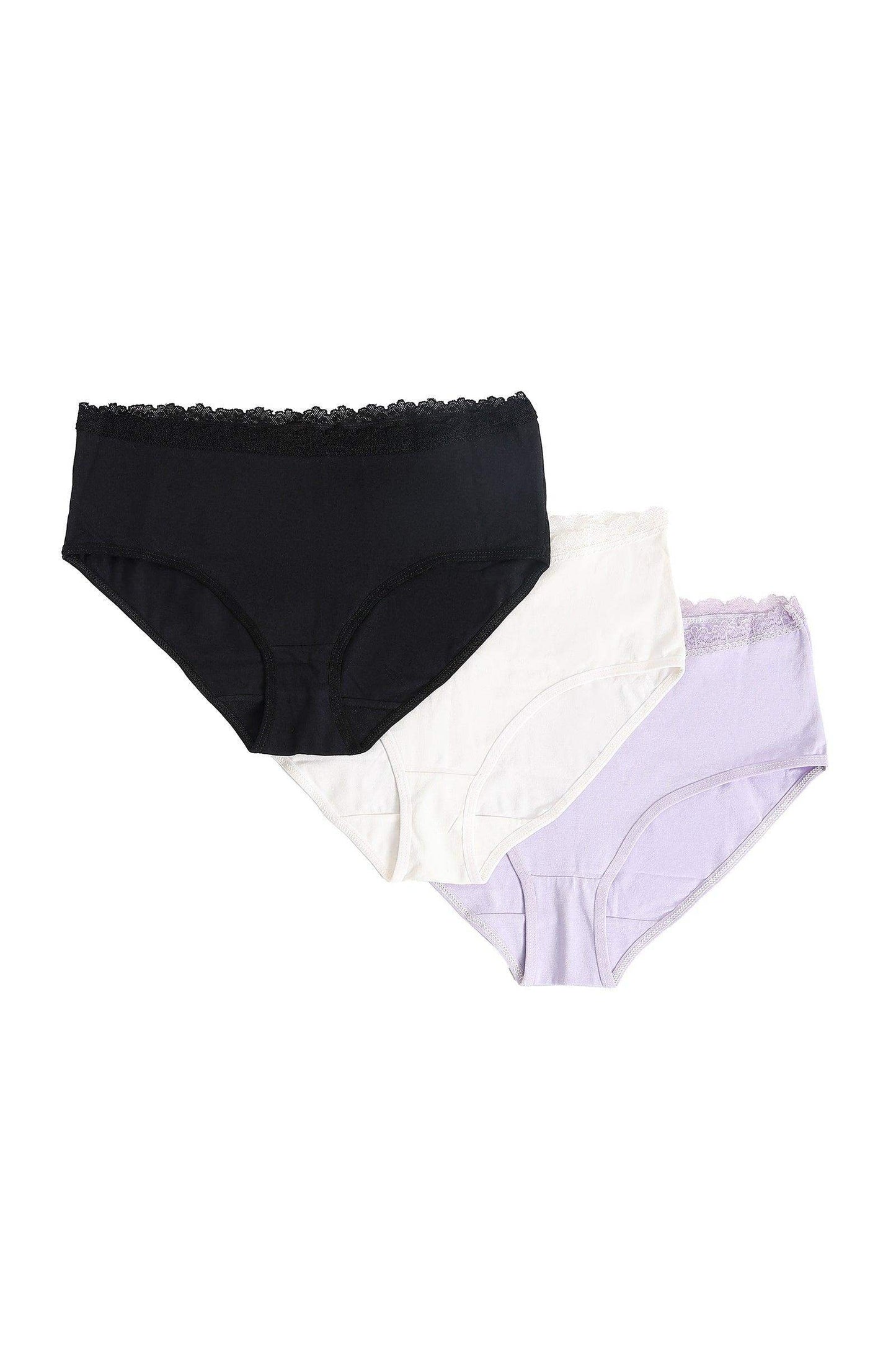 Carina Pack of 3 Full Brief Panties with Lace