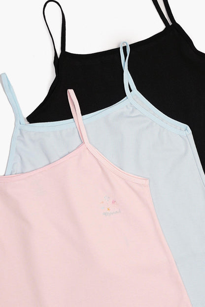 Pack of 3 Light Blue Cami Tops for Teen Girls