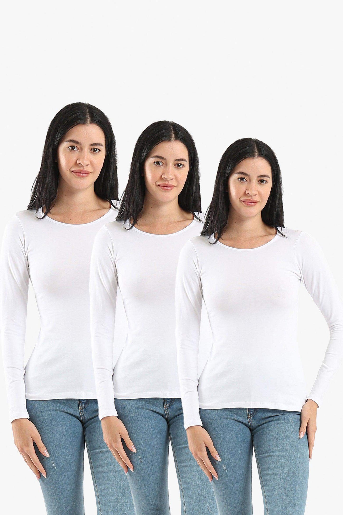 Carina Pack of 3 Round Neck Long Sleeves Top