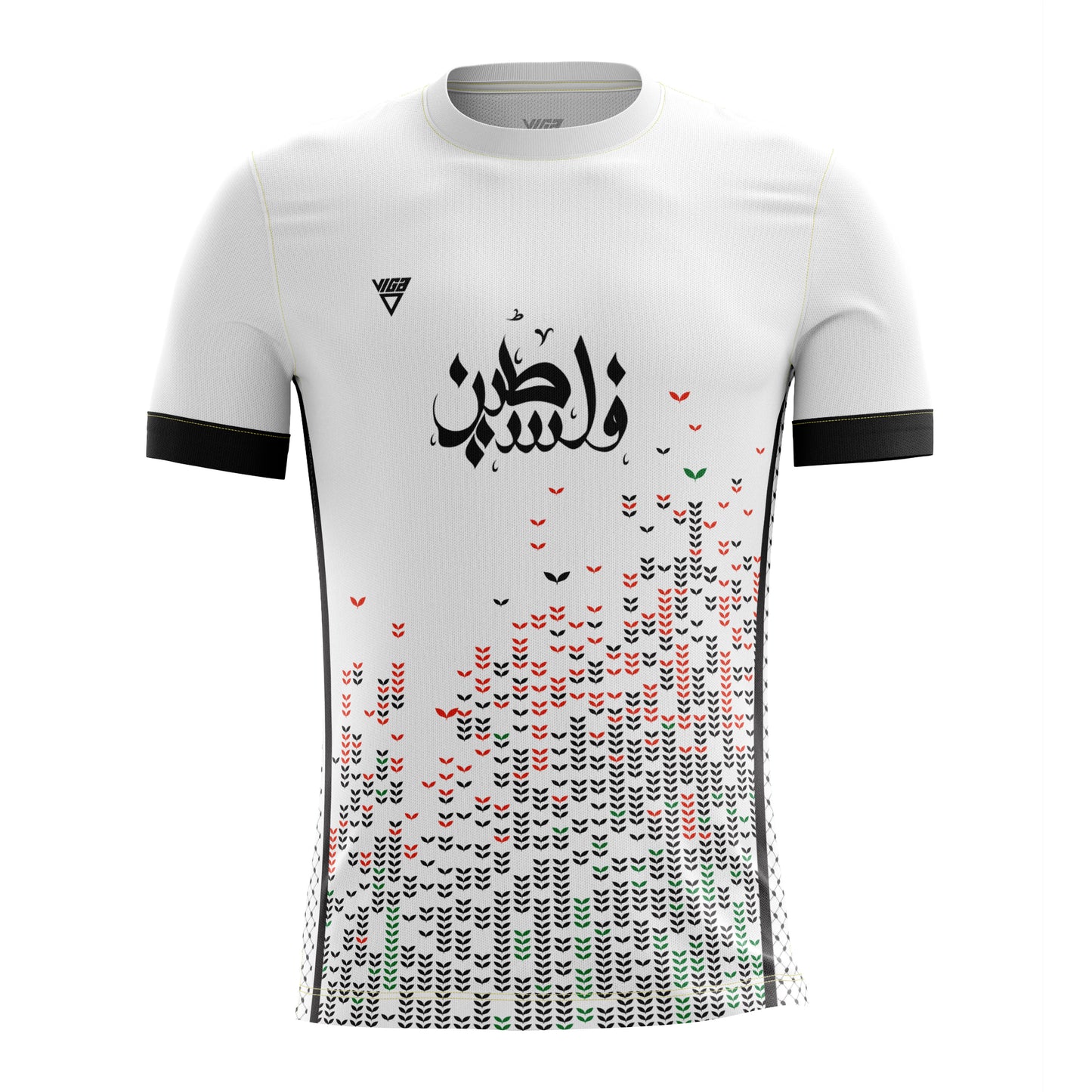 Viga White Palestine Soccer T-Shirt for Boys