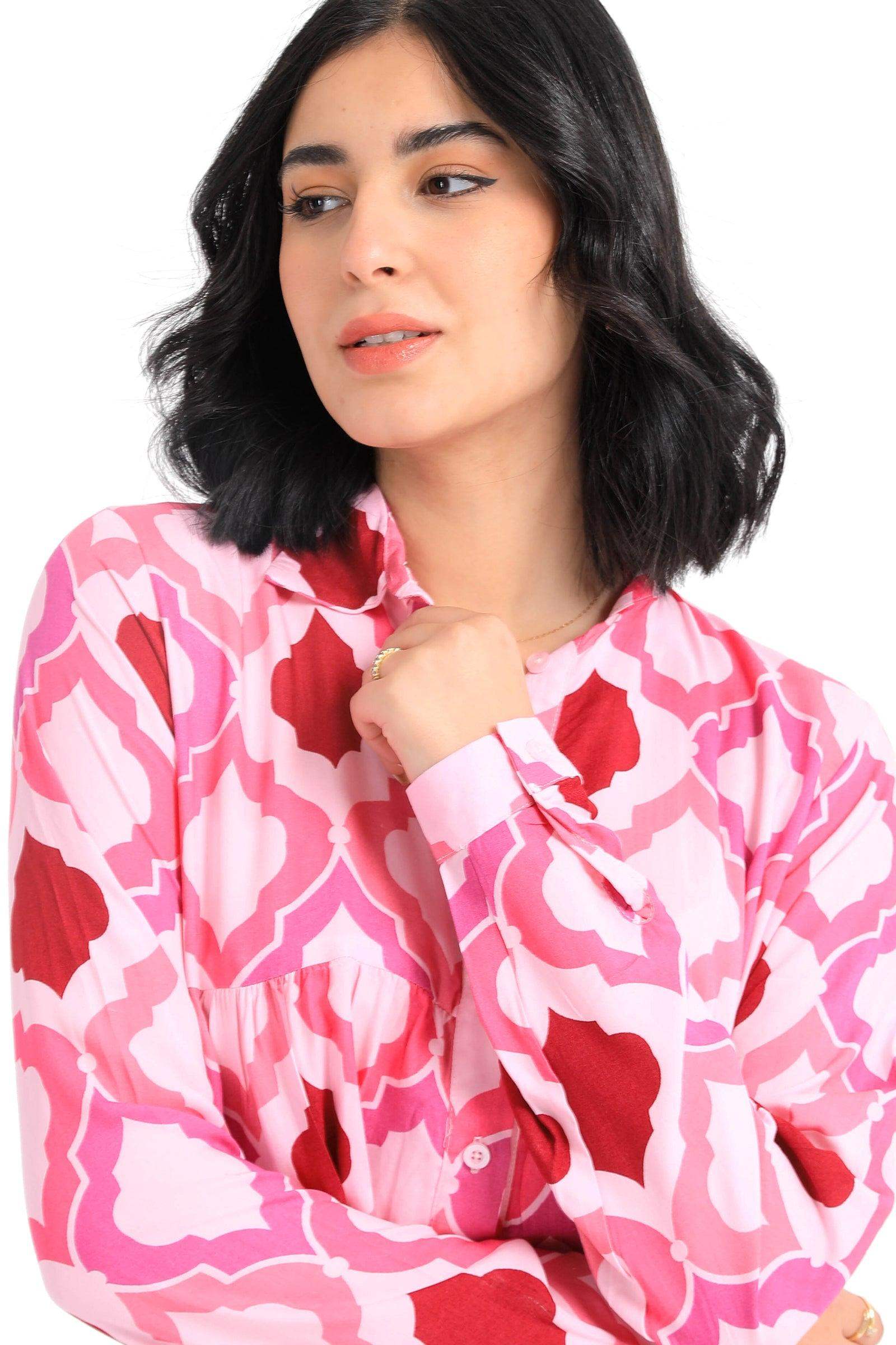 Pink & Red Shirt Dress - Carina - ??√É¬¢√¢‚Äö¬¨√¢‚Äû¬¢????????√É∆í√Ç¬±??√É¬Ø√Ç¬ø√Ç¬Ω√É∆í√Ç¬ø??√É‚Ä†√¢‚Ç¨‚Ñ¢?√É∆í√Ç¬ø????