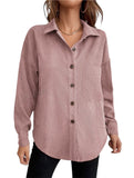 Pink Velvet Ribbed Comfort Shirt