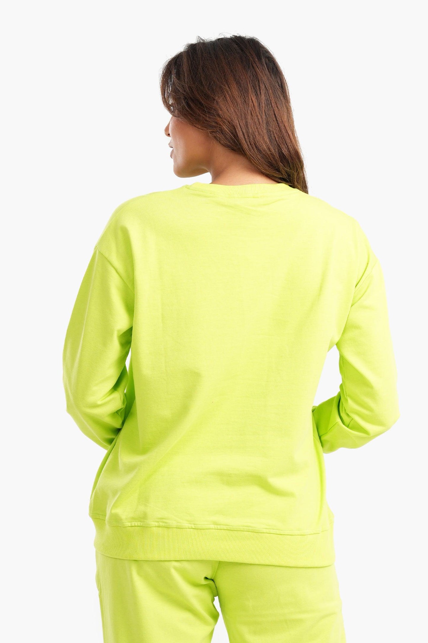 Lemon Green Melton Lounge Sweatshirt