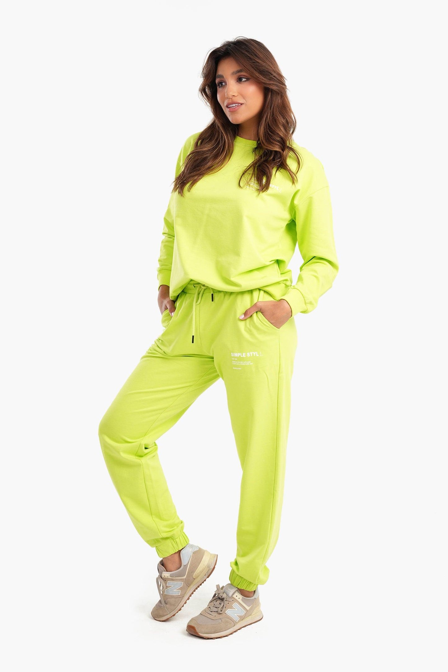 Lemon Green Melton Lounge Sweatshirt