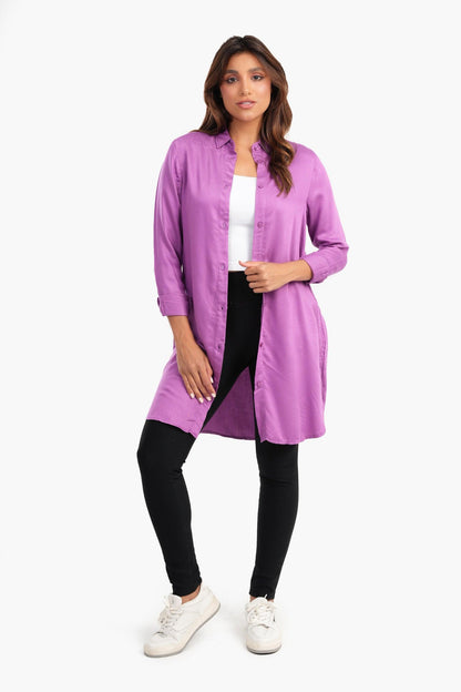 قميص بوبلين طويل