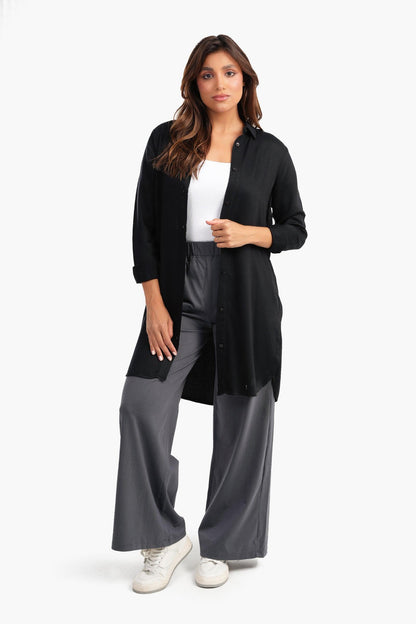 قميص بوبلين طويل