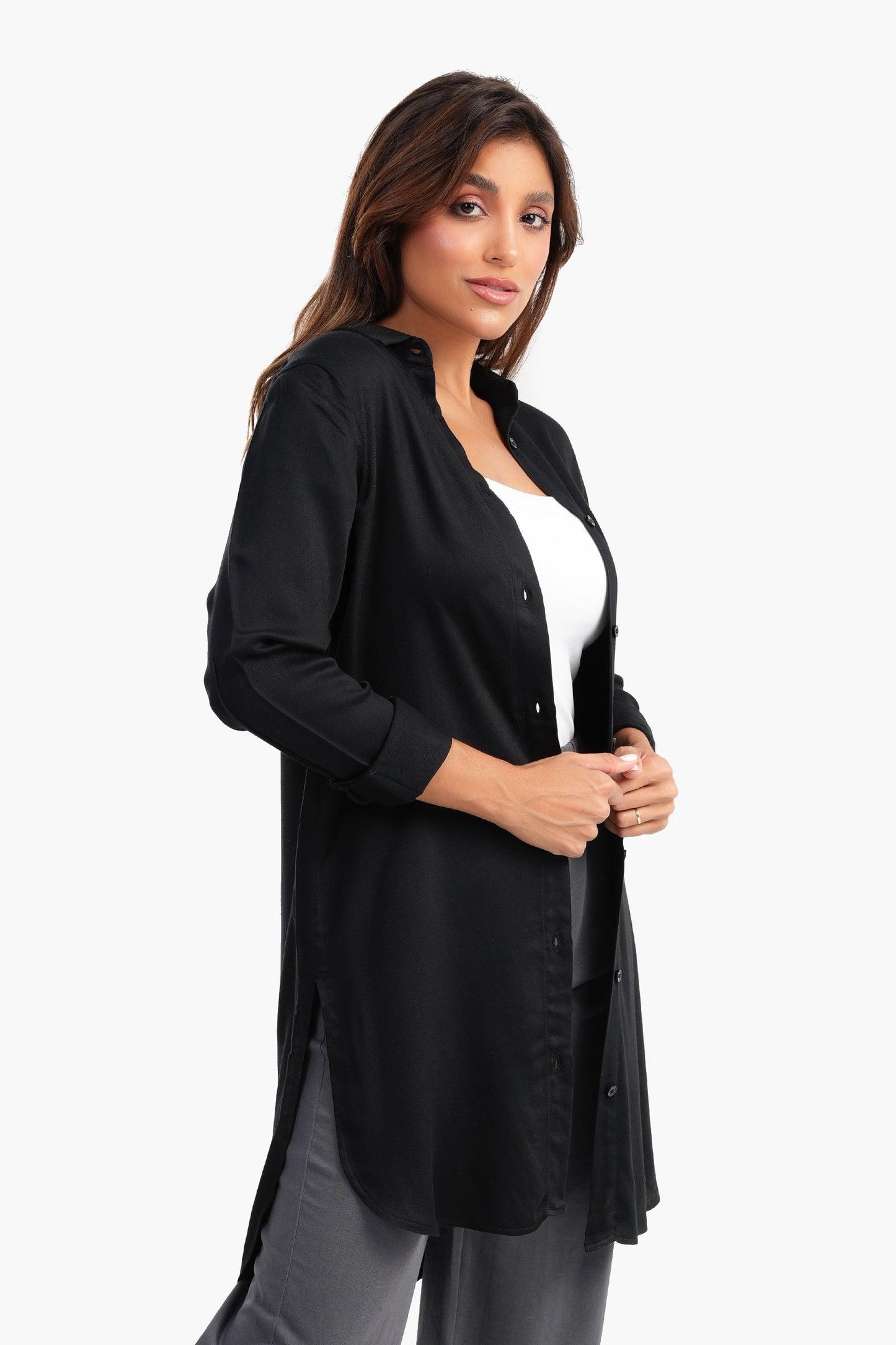 قميص بوبلين طويل