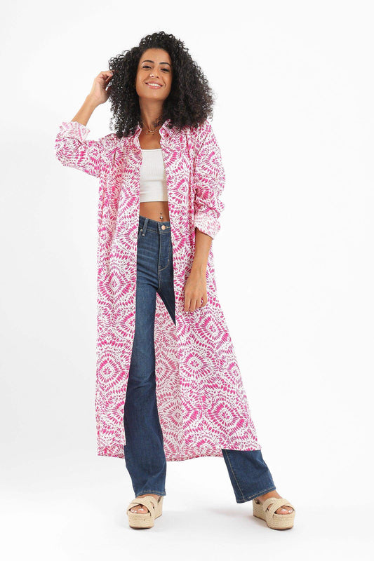 فستان قميص مطبوع