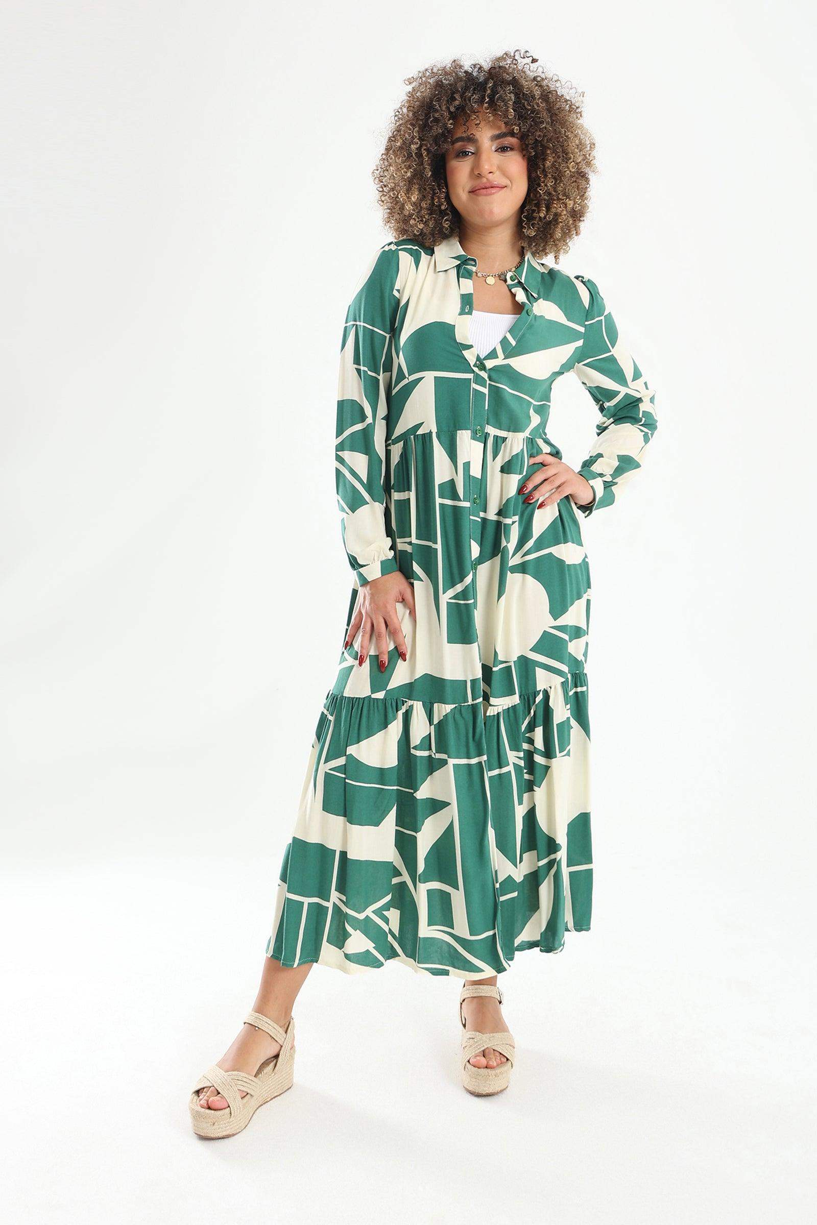 Printed Tiered Shirt Dress - Carina - ??√É¬¢√¢‚Äö¬¨√¢‚Äû¬¢????????√É∆í√Ç¬±??√É¬Ø√Ç¬ø√Ç¬Ω√É∆í√Ç¬ø??√É‚Ä†√¢‚Ç¨‚Ñ¢?√É∆í√Ç¬ø????
