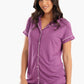 Purple Viscose Piping Pyjama Set