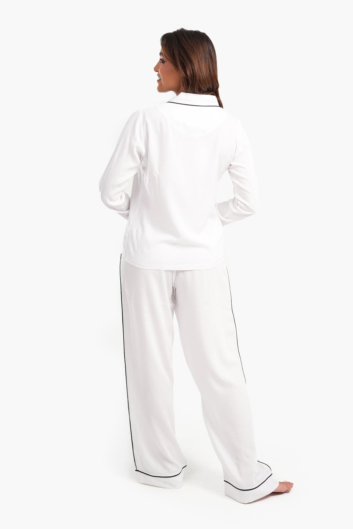 Piping Pattern Viscose Pyjama Set