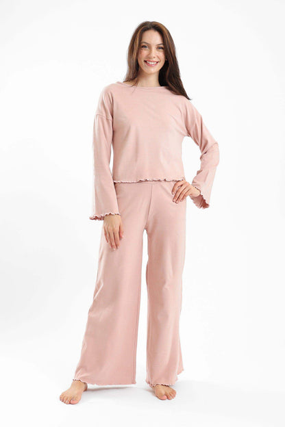 Carina Pyjama Set with Frilled Hem