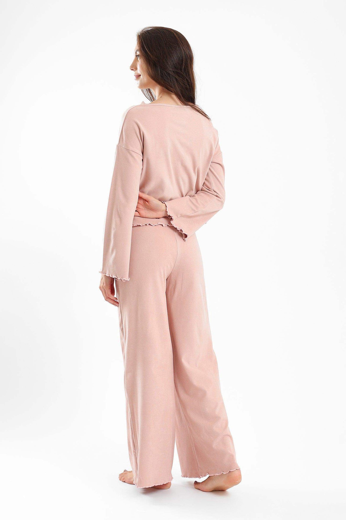 Carina Pyjama Set with Frilled Hem