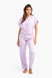 Light Lilac Ruffled Sleeves Pyjama Set