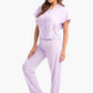 Light Lilac Ruffled Sleeves Pyjama Set