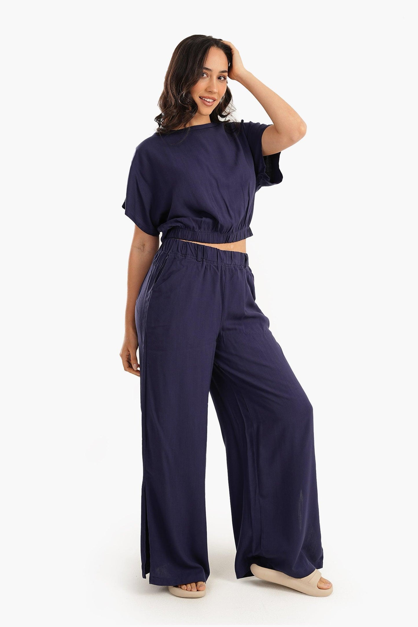 Top & Side Slits Pants Pyjama Set