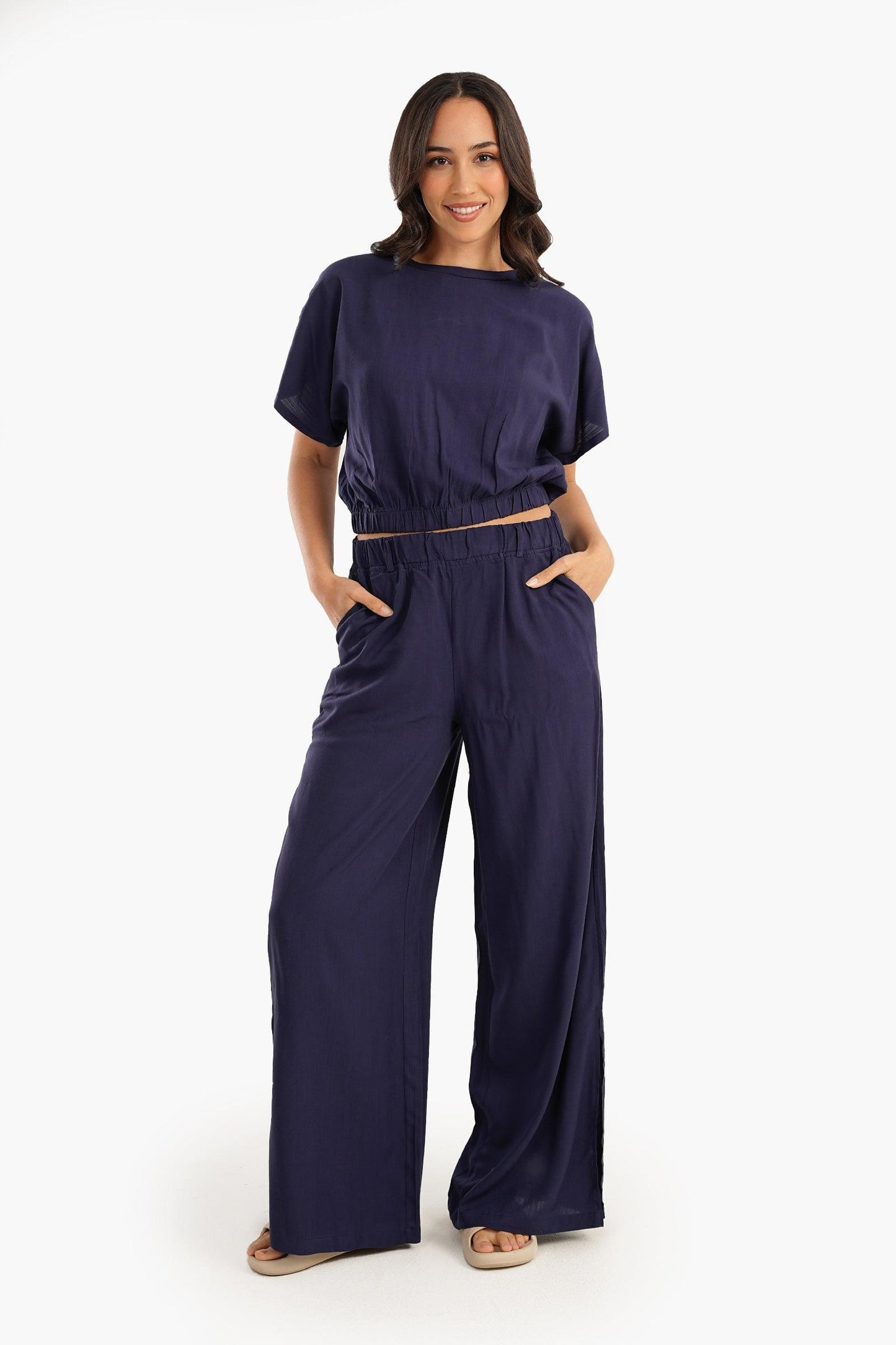 Top & Side Slits Pants Pyjama Set