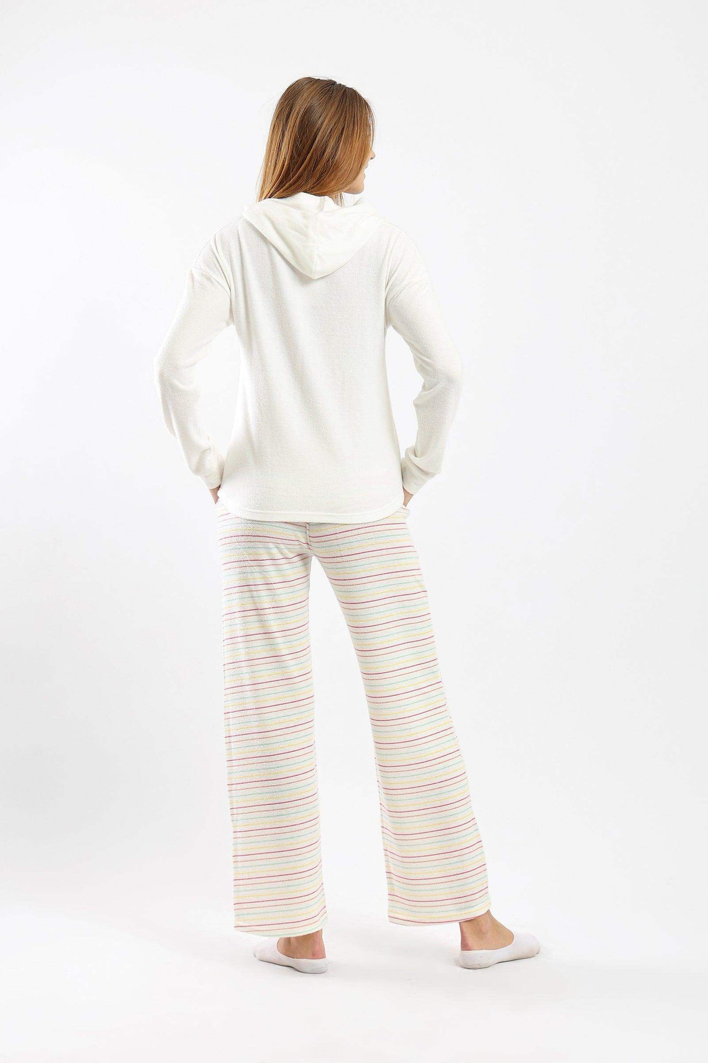 Carina Pyjama Set with Striped Pants