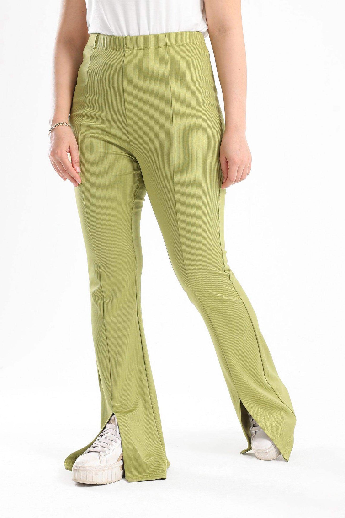 Ribbed Flared Pants With Front Slit - Carina - ??√É¬¢√¢‚Äö¬¨√¢‚Äû¬¢????????√É∆í√Ç¬±??√É¬Ø√Ç¬ø√Ç¬Ω√É∆í√Ç¬ø??√É‚Ä†√¢‚Ç¨‚Ñ¢?√É∆í√Ç¬ø????