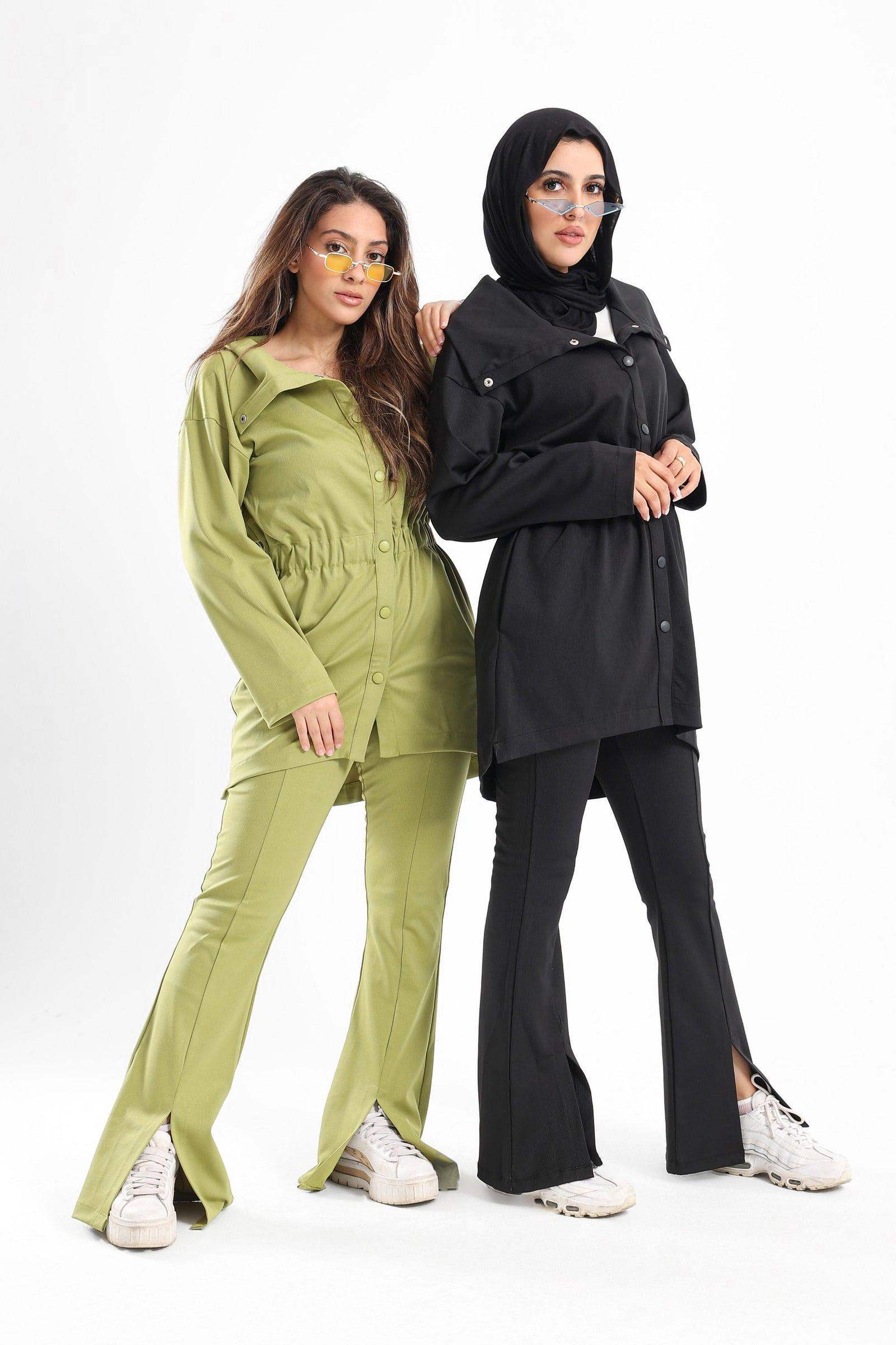 Ribbed Flared Pants With Front Slit - Carina - ??√É¬¢√¢‚Äö¬¨√¢‚Äû¬¢????????√É∆í√Ç¬±??√É¬Ø√Ç¬ø√Ç¬Ω√É∆í√Ç¬ø??√É‚Ä†√¢‚Ç¨‚Ñ¢?√É∆í√Ç¬ø????