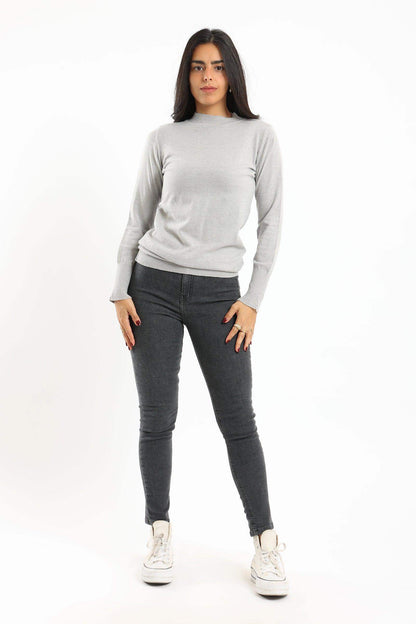 Carina Ribbed Hem Plain Pullover