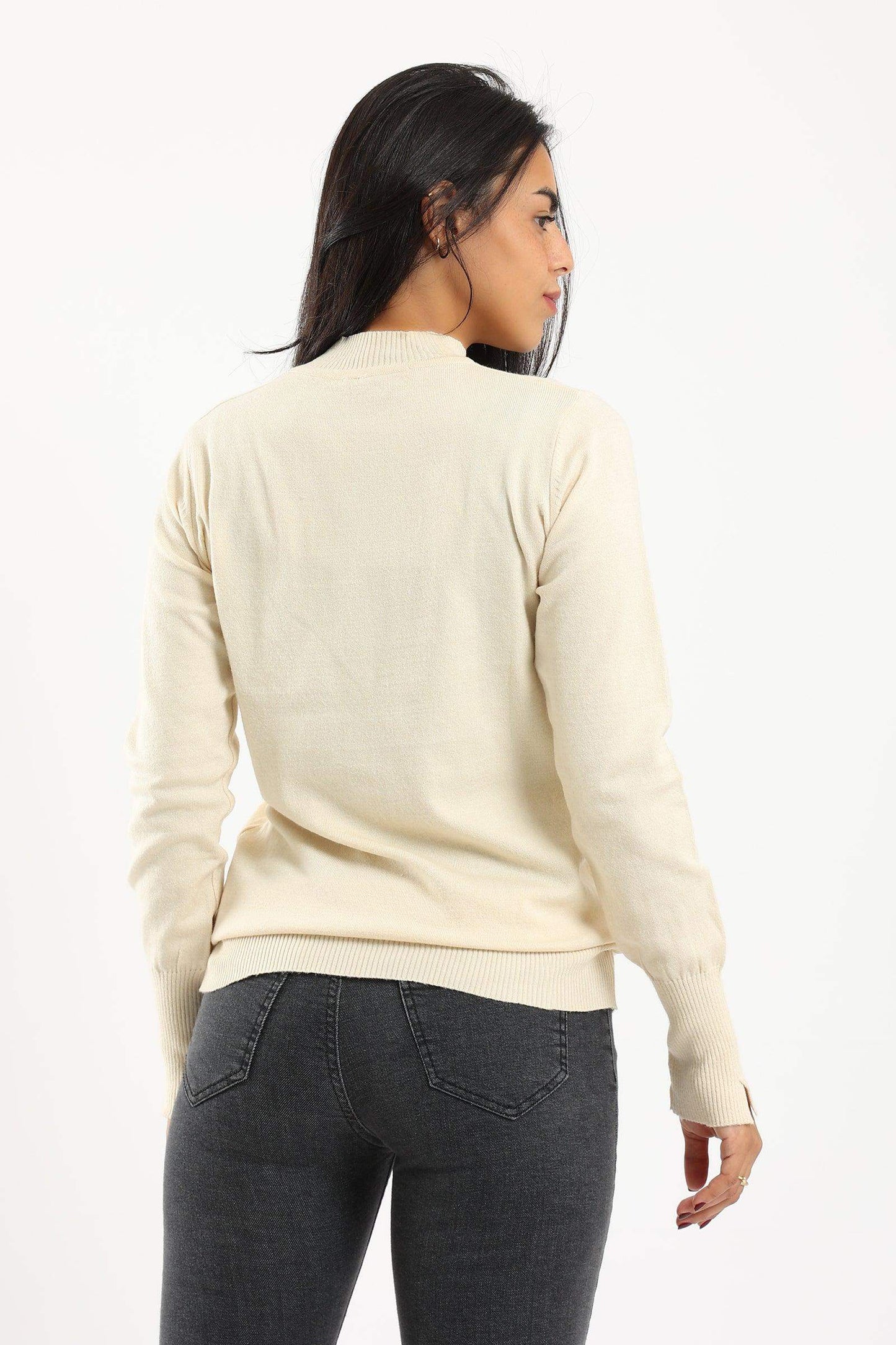 Carina Ribbed Hem Plain Pullover