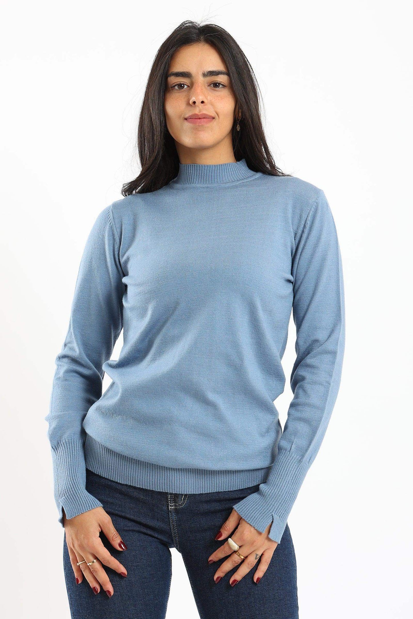 Carina Ribbed Hem Plain Pullover