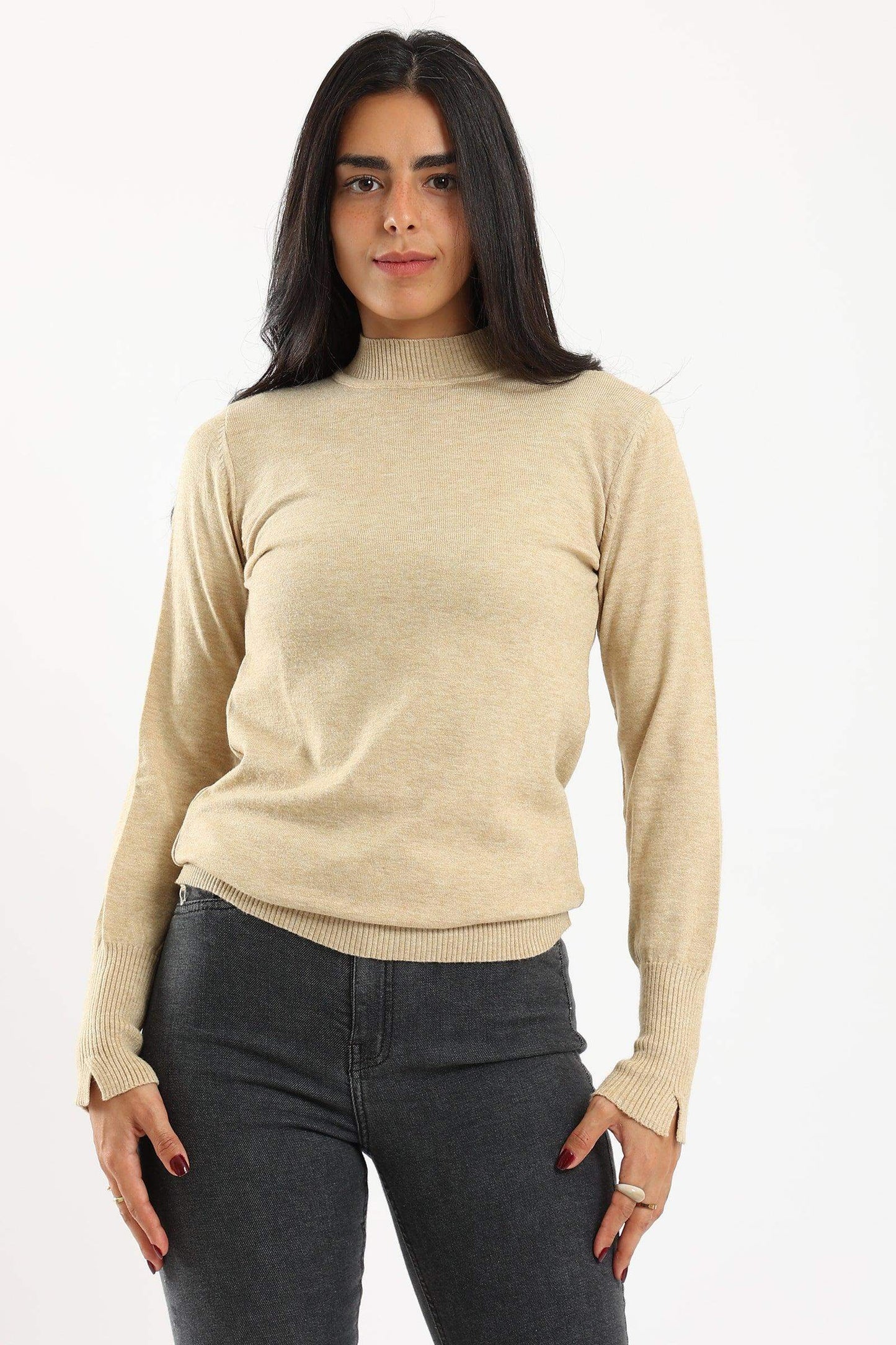 Carina Ribbed Hem Plain Pullover