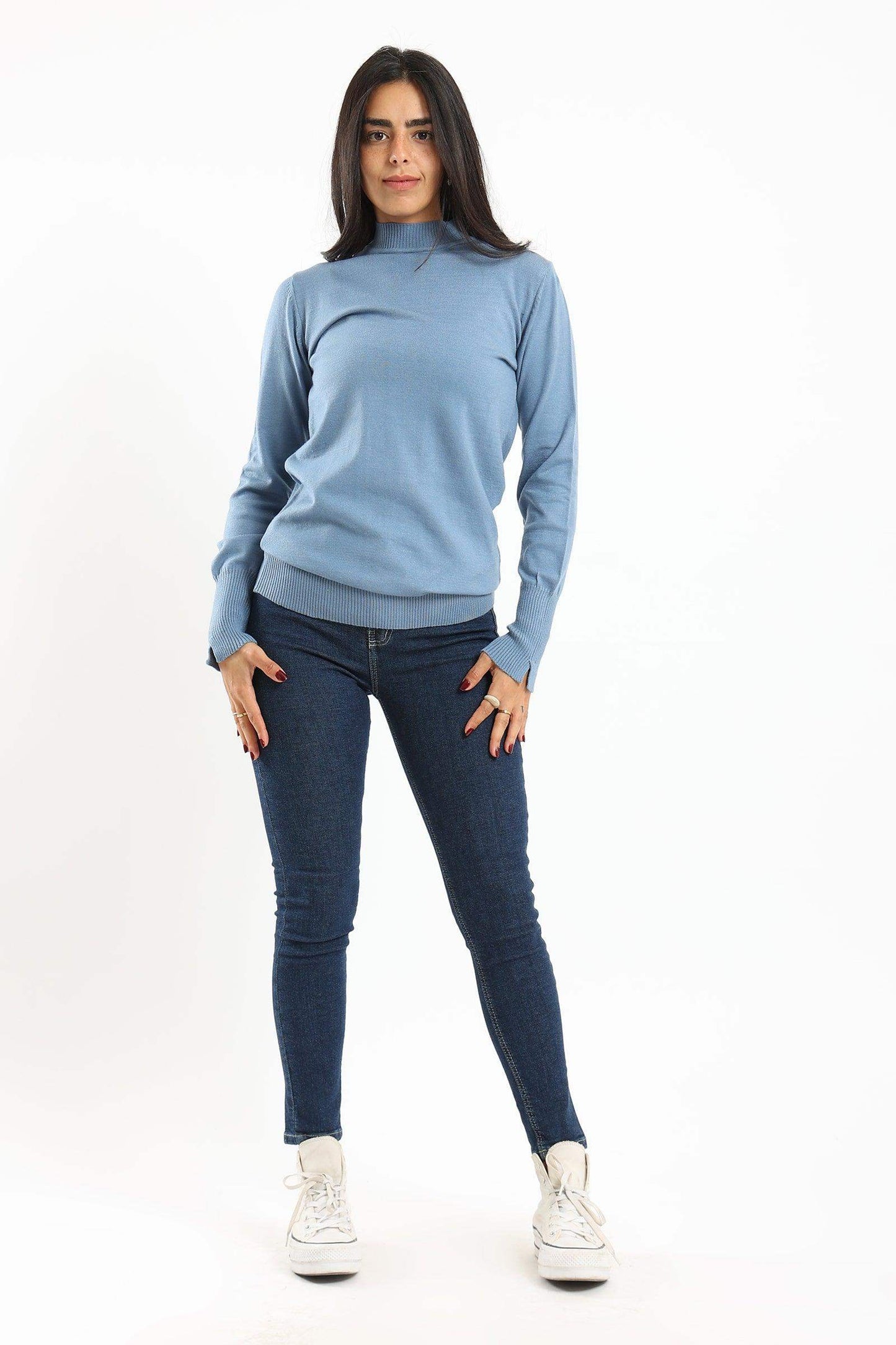 Carina Ribbed Hem Plain Pullover